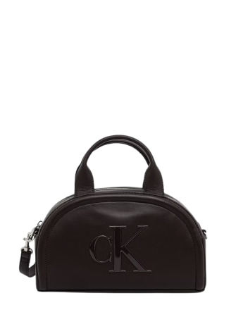 Calvin Klein borsetta donna in ecopelle marrone scuro con logo monogram in rilievo