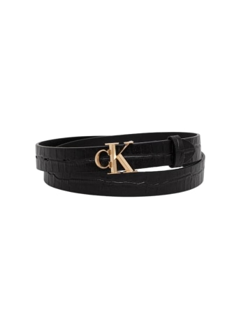 Calvin Klein cintura  donna in pelle nera  con effetto coccodrillo