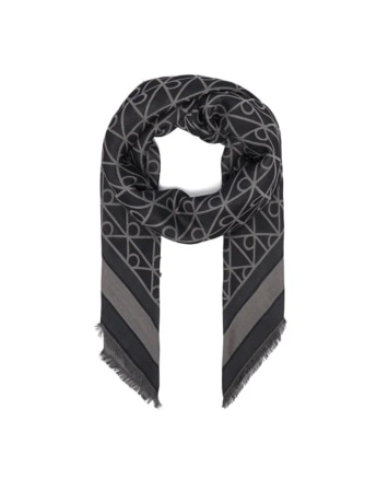 Calvin Klein foulard donna nero aop jacquard con logo all over