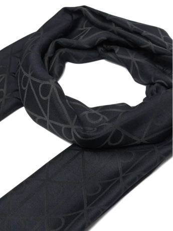 Calvin Klein scialle da donna nera in modal aop glossy con logo all over