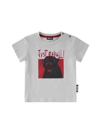 Just Cavalli t-shirt infant in cotone bianco con stampa