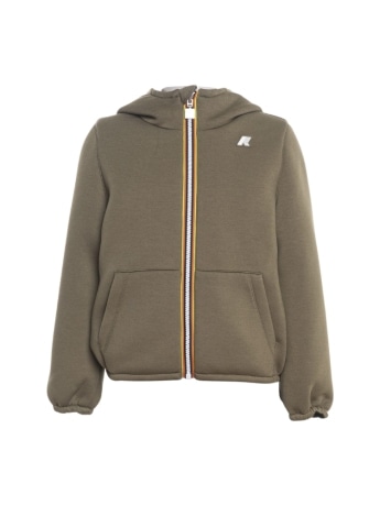 Kway giacca junior p. jack spacer nylon double reversibile neoprene verde militare/nylon blu