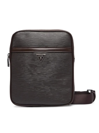 Guess borsa a tracolla uomo milano in ecopelle rigata marrone