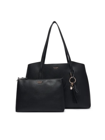 Guess borsa shopping donna melody 2 in 1 tote in ecopelle nera