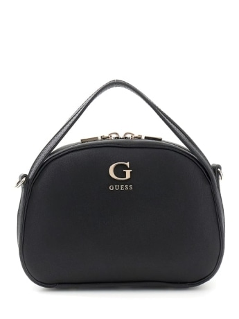 Guess borsa a mano con tracolla coleen in ecopelle nera con logo