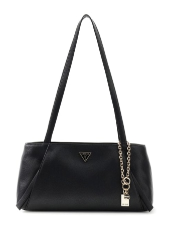 Guess borsa a tracolla donna  devon in ecopelle nera con logo