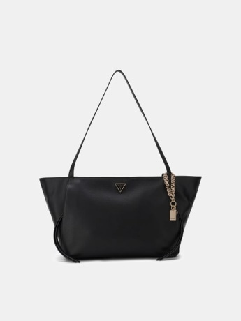 Guess borsa tote donna devon 3 comparti in  cecopelle nera con logo