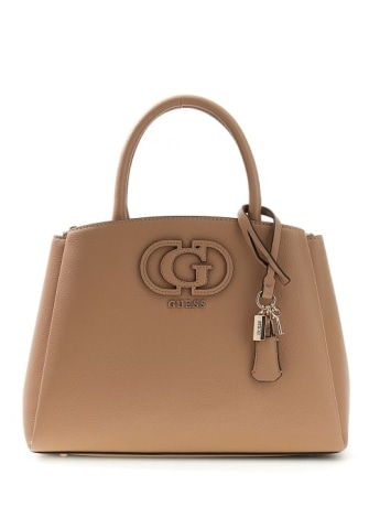 Guess borsa a secchiello donna isola 3 comparti in ecopelle beige con logo g