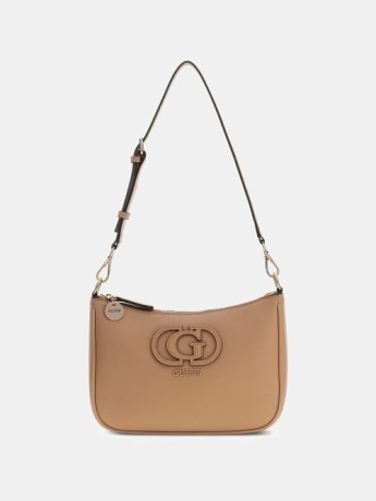 Guess borsa a spalla  donna isola  in ceopelle beige con logo g