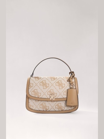 Guess borsa a tracolla audrey con logo 4g beige