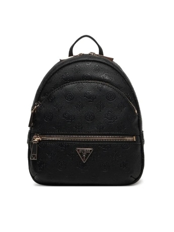 Guess zaino donna piccolo manhattan ii in ecopelle nera  logata
