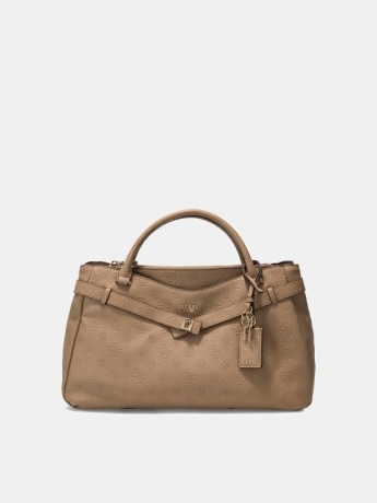 Guess borsa a mano donna  ella logo  in ecopelle beige