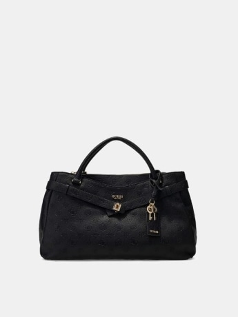 Guess borsa a mano donna  ella logo  in ecopelle nera