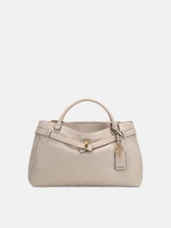 Guess borsa a mano donna  ella logo  in ecopelle latte