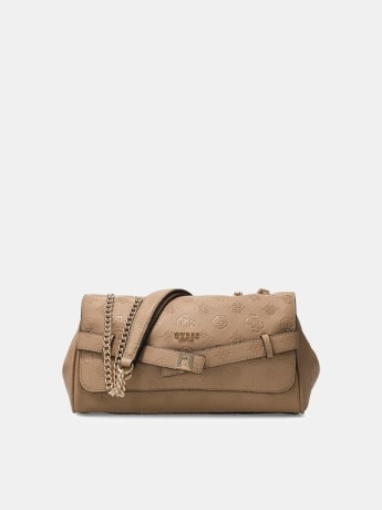 Guess borsa a tracolla donna ella logo in ecopelle beige