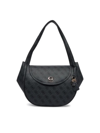 Guess borsa a spalla coleen logo shoulder bag in ecopelle nera