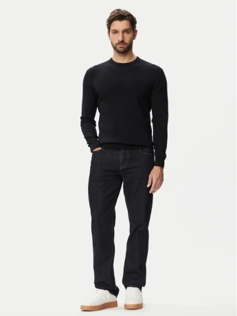 Guess maglia uomo in misto viscosa nero con logo