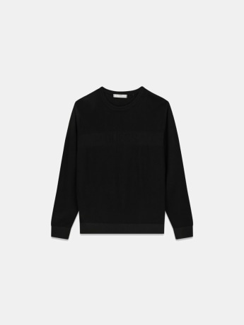 Guess maglione uomo  in misto viscosa nero con logo