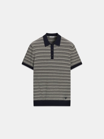 Guess polo uomo in maglia a righe blu