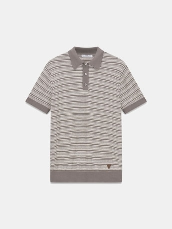 Guess polo uomo in maglia a righe beige