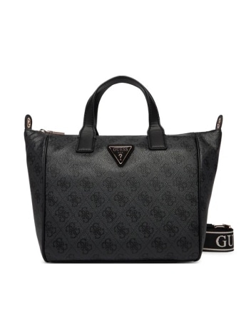 Guess borsa donna a mano con tracolla follie in ecopelle nera con logo all over