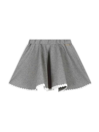 Twinset gonna corta bimba con dettagli in velluto grigio