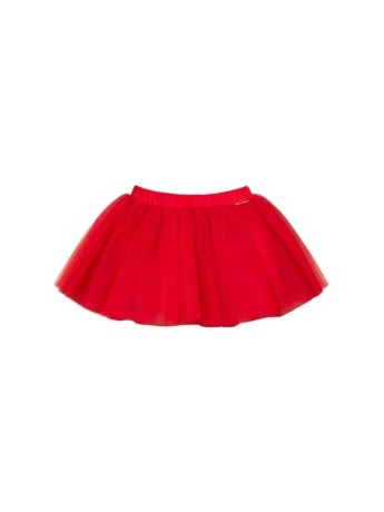 Twinset gonna bimba in tulle rosso con logo