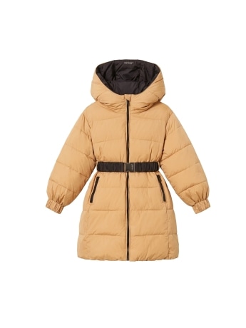 Twinset trench imbottito kids/junior reversibile beige nero con cintura in vita