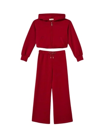 Twinset set kids/junior felpa con cappuccio e pantalone in tessuto scuba rosso