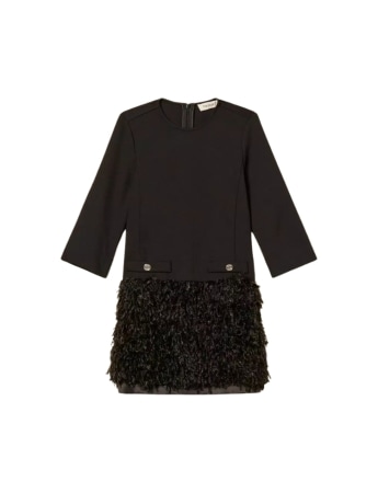 Twinset abito kids/junior corto in pelliccia sintetica nero