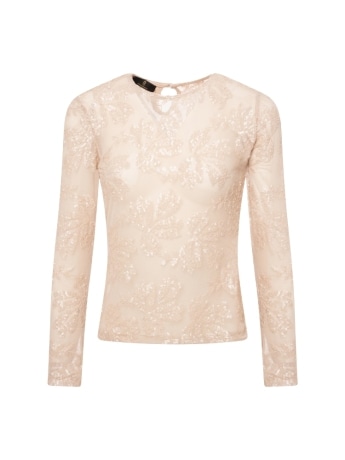 Fracomina blusa donna manica lunga rosa chiaro con paillettes