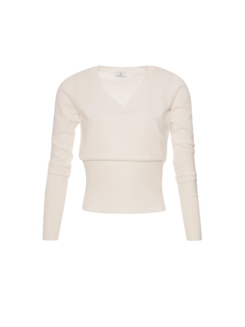 Fracomina maglia crema con scollo a v slim fit