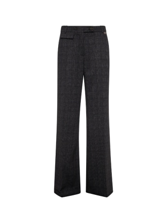 Fracomina pantalone dritto in tessuto principe di galles grigio