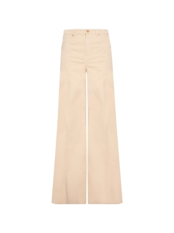 Fracomina jeans flare in bull di cotone beige