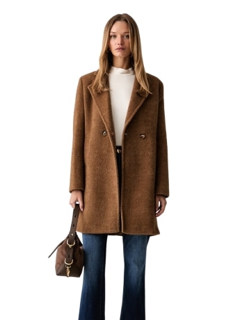 Fracomina cappotto donna doppiopetto caramello