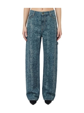 Liu-jo pantalone donna in denim  fantasia
