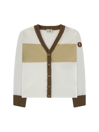 Trussardi cardigan infant/kids avorio color block beige