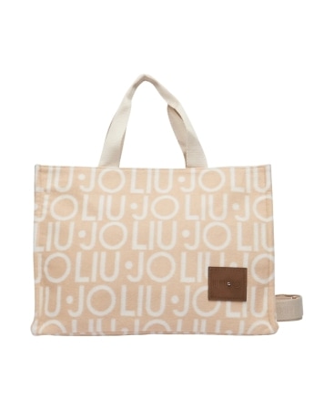 Liu-jo borsa donna con logo lettering all over beige