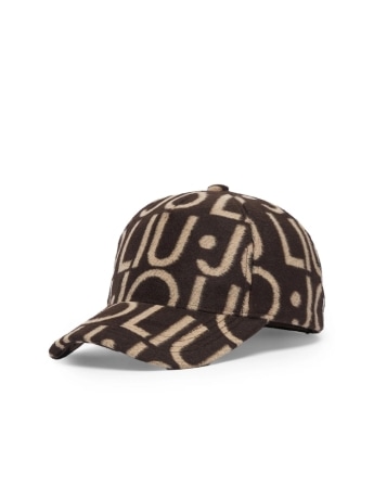 Liu-jo cappello da baseball donna marrone con logo monogram jacquard
