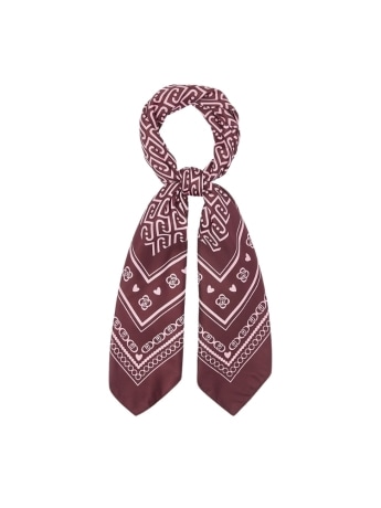 Liu-jo foulard bandana bordeaux con motivo monogram all over