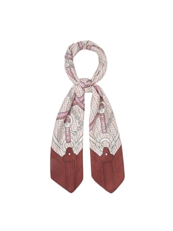 Liu-jo foulard bandana bordeaux con motivo cinturini e logo monogram