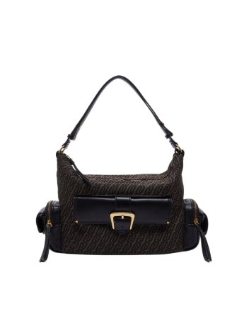 Liu-jo borsa hobo media logo monogram jacquard marrone