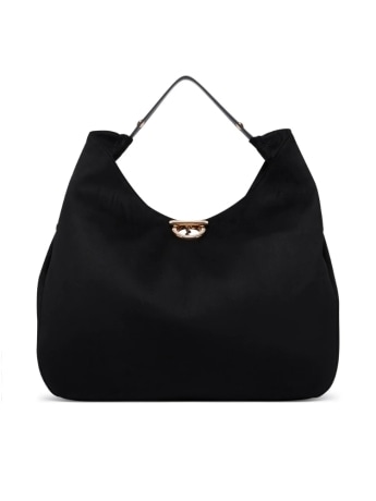 Liu-jo borsa hobo grande in microfibra nera con borchie