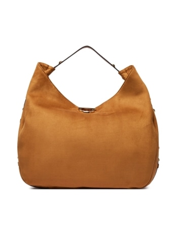 Liu-jo l borsa hobo grande in microfibra cammello con borchie