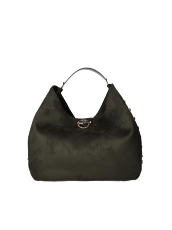 Liu-jo borsa hobo grande in microfibra verde scuro con borchie