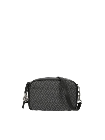 Liu-jo borsa media camera bag a tracolla in tessuto jacquard nero