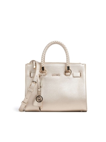 Liu-jo borsa satchel piccola oro con charm