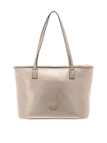 Liu-jo borsa tote piccola oro con logo