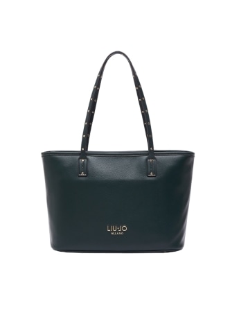 Liu-jo borsa tote piccola verde scuro con logo