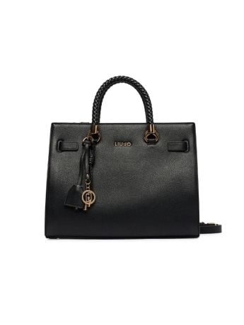 Liu-jo borsa satchel media nera con charm